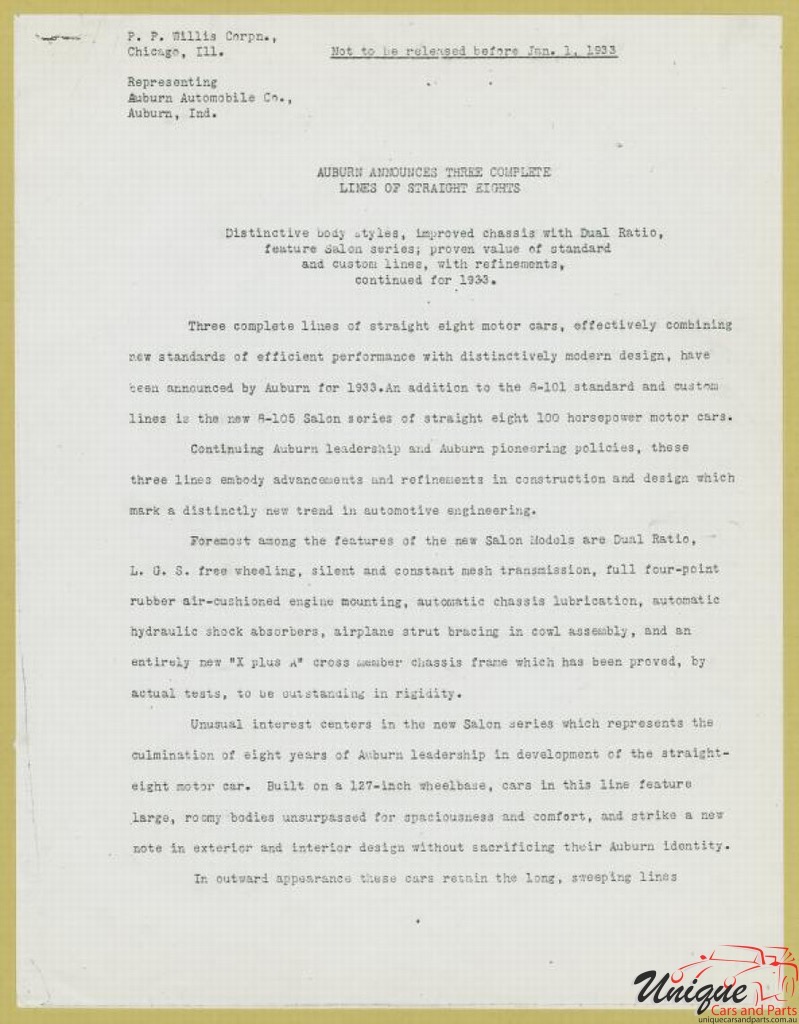 1933 Auburn Press Release Page 4